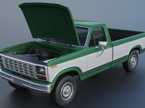 Pickup Truck F-150 Long Bed 1980 3D Принт Модель