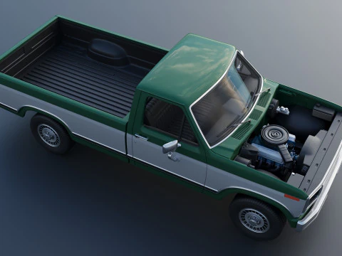 Pickup Truck F-150 Long Bed 1980 3D Print Model