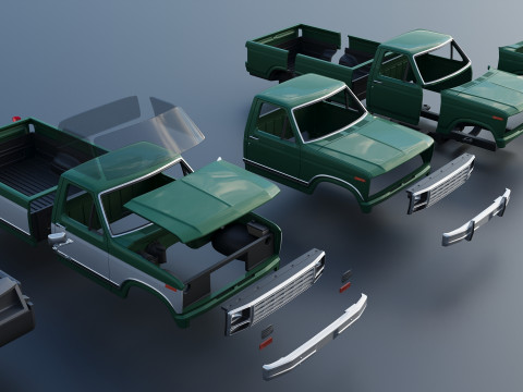 Pickup Truck F-150 Long Bed 1980 3D Принт Модель