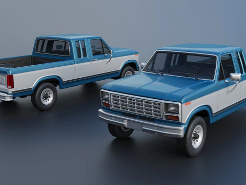 Pickup Truck F-150 SuperCab 1981 3D Print Model