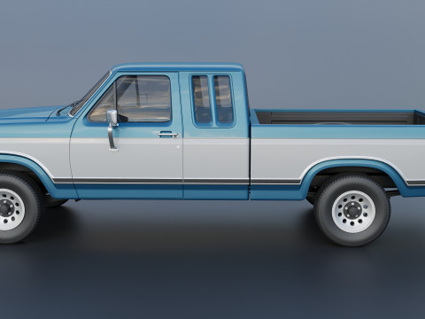 Pickup Truck F-150 SuperCab 1981 Modèles 3D en vedette