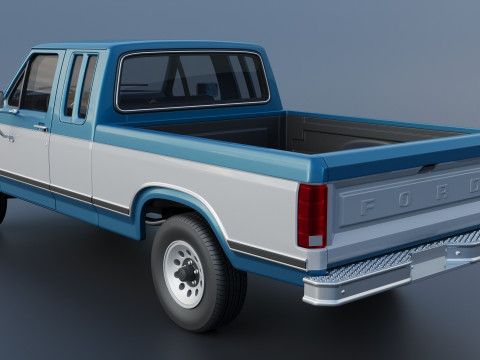 Pickup Truck F-150 SuperCab 1981 Modèles 3D en vedette