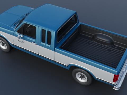 Pickup Truck F-150 SuperCab 1981 Modèles 3D en vedette
