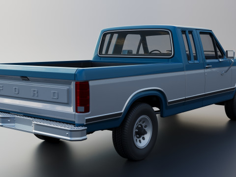 Pickup Truck F-150 SuperCab 1981 Modèles 3D en vedette