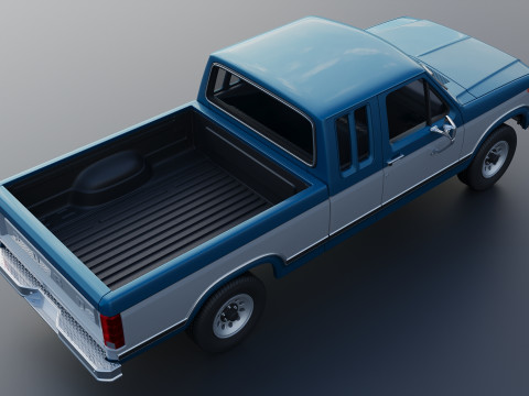 Pickup Truck F-150 SuperCab 1981 Modèles 3D en vedette