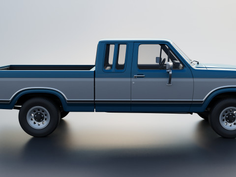 Pickup Truck F-150 SuperCab 1981 Modèles 3D en vedette
