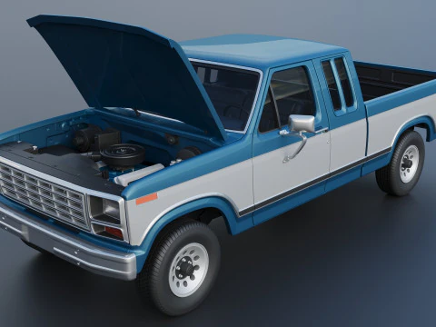 Pickup Truck F-150 SuperCab 1981 3D Print Model