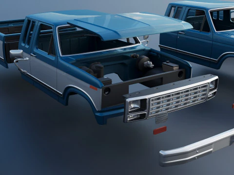 Pickup Truck F-150 SuperCab 1981 3D Print Model