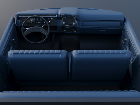 Pickup Truck F-150 SuperCab 1981 Modèles 3D en vedette