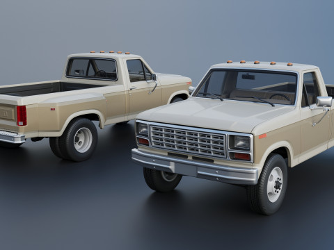 Pickup Truck F-350 Dually 1980 3D प्रिंट मॉडल