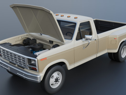 Pickup Truck F-350 Dually 1980 3D प्रिंट मॉडल