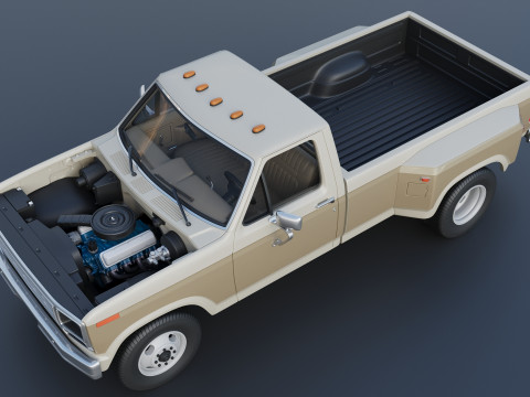 Pickup Truck F-350 Dually 1980 3D प्रिंट मॉडल