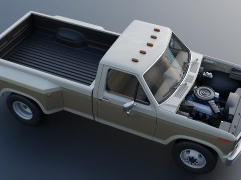 Pickup Truck F-350 Dually 1980 3D प्रिंट मॉडल