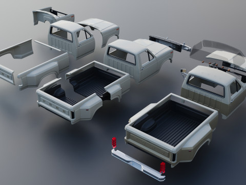 Pickup Truck F-350 Dually 1980 3D प्रिंट मॉडल