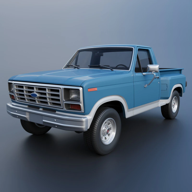 Pickup Truck F-150 Flareside 1983 3D Print Model .c4d .max .obj .3ds .fbx .stl .blend