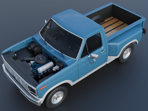 Pickup Truck F-150 Flareside 1983 3D-Druckmodell