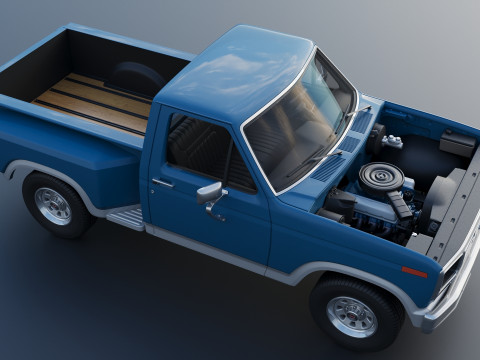 Pickup Truck F-150 Flareside 1983 3D-Druckmodell