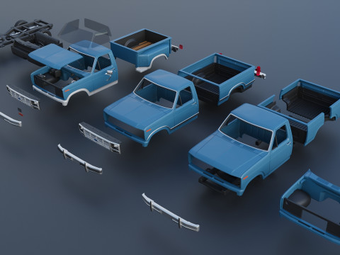Pickup Truck F-150 Flareside 1983 3D-Druckmodell