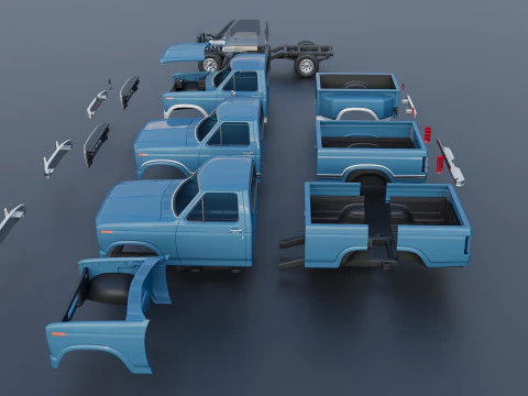 Pickup Truck F-150 Flareside 1983 3D Print Model