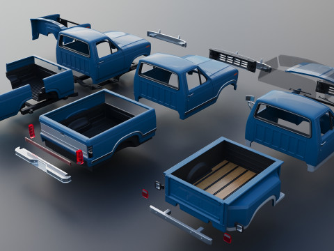 Pickup Truck F-150 Flareside 1983 3D-Druckmodell