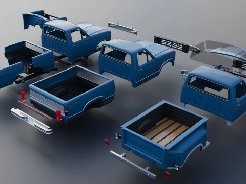 Pickup Truck F-150 Flareside 1983 3D Print Model