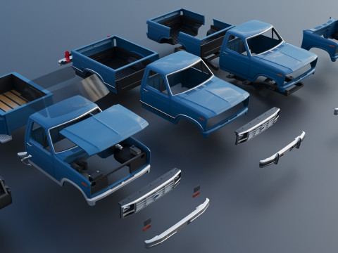 Pickup Truck F-150 Flareside 1983 3D-Druckmodell