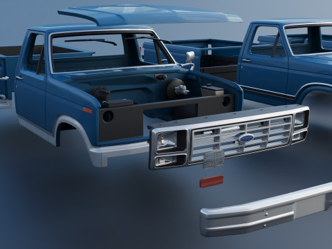 Pickup Truck F-150 Flareside 1983 3D-Druckmodell