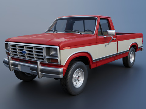 Pickup Truck F-150 Long Bed 1983 3D-Druckmodell