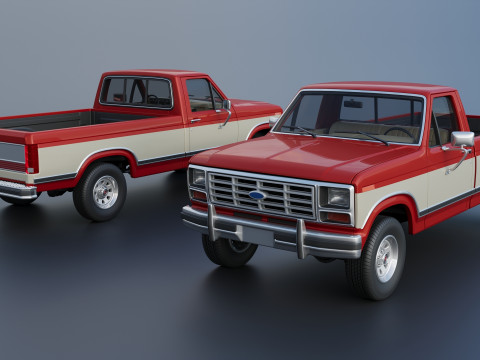 Pickup Truck F-150 Long Bed 1983 Model Cetak 3D