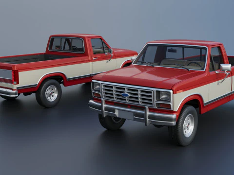 Pickup Truck F-150 Long Bed 1983 3D Print Model