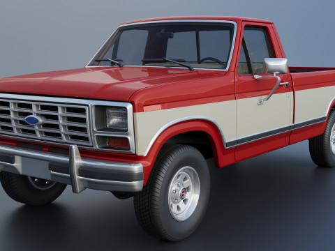 Pickup Truck F-150 Long Bed 1983 Model Cetak 3D