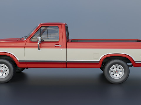 Pickup Truck F-150 Long Bed 1983 Model Cetak 3D