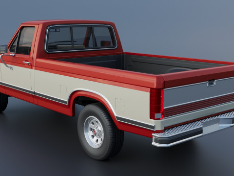 Pickup Truck F-150 Long Bed 1983 Model Cetak 3D