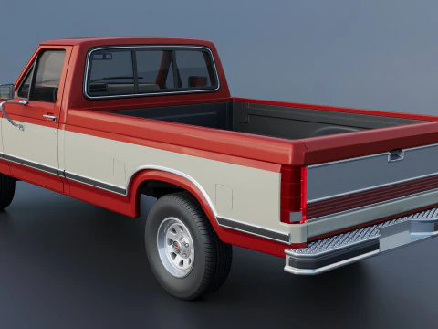 Pickup Truck F-150 Long Bed 1983 3D Print Model