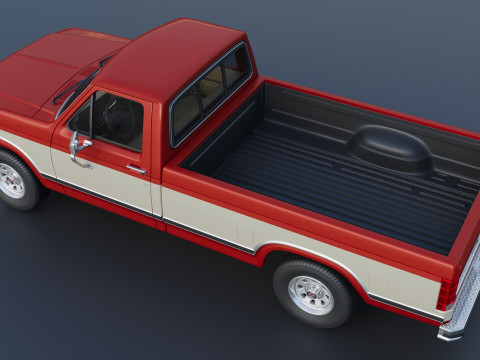 Pickup Truck F-150 Long Bed 1983 Model Cetak 3D