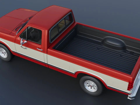 Pickup Truck F-150 Long Bed 1983 3D Print Model