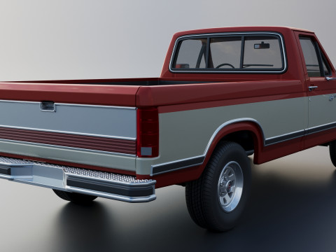 Pickup Truck F-150 Long Bed 1983 Model Cetak 3D