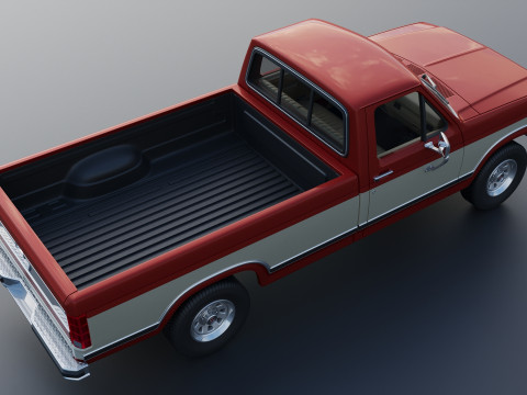 Pickup Truck F-150 Long Bed 1983 Model Cetak 3D