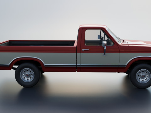 Pickup Truck F-150 Long Bed 1983 Model Cetak 3D