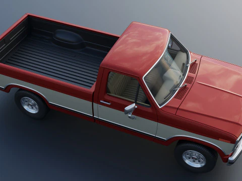 Pickup Truck F-150 Long Bed 1983 3D Print Model