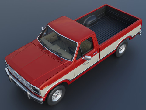 Pickup Truck F-150 Long Bed 1983 Model Cetak 3D