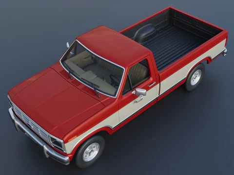 Pickup Truck F-150 Long Bed 1983 3D Print Model