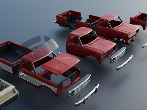 Pickup Truck F-150 Long Bed 1983 Model Cetak 3D