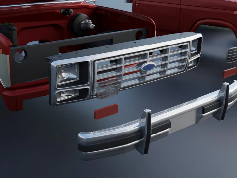 Pickup Truck F-150 Long Bed 1983 3D Print Model