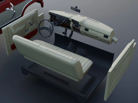 Pickup Truck F-150 Long Bed 1983 3D Print Model