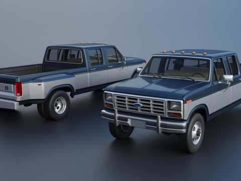Pickup Truck F-350 Crew Cab 1983 3D Print Model