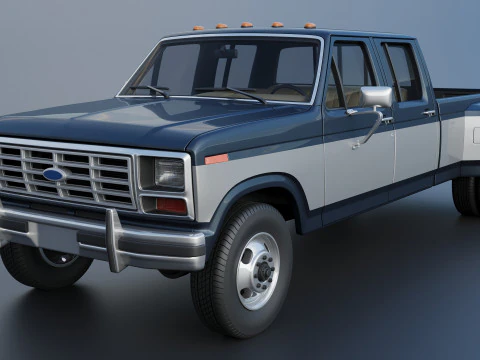 Pickup Truck F-350 Crew Cab 1983 3D Print Model