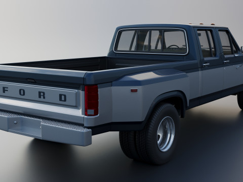 Pickup Truck F-350 Crew Cab 1983 3D Print Model