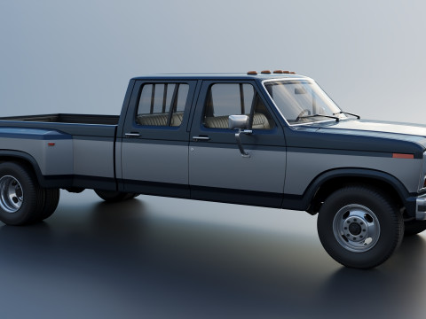 Pickup Truck F-350 Crew Cab 1983 3D Print Model