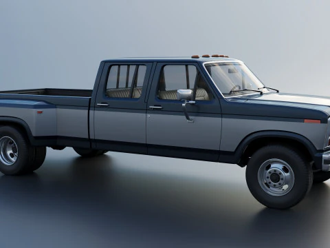 Pickup Truck F-350 Crew Cab 1983 3D Print Model